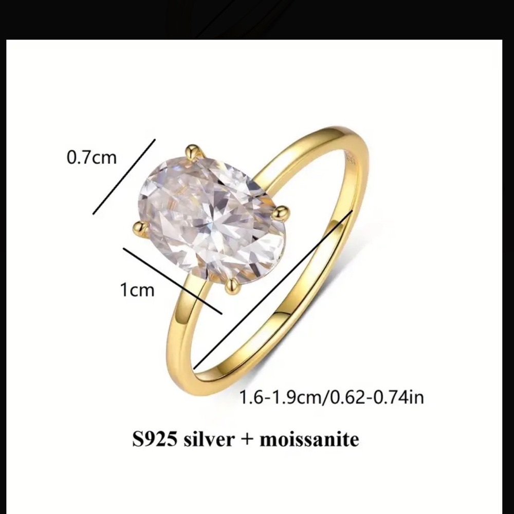 Gold And Silver Solitaire Diamond Ring - image 2